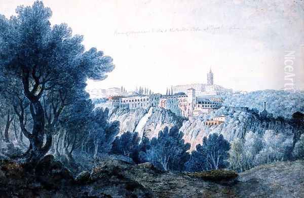 Ruins of Maecenas Villa and Villa dEste at Tivoli Oil Painting by Thomas Jones