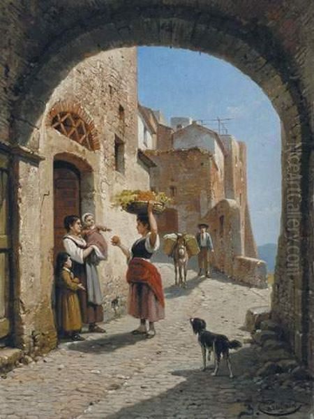 Ruelle A San Remo Oil Painting by Jacques Carabain