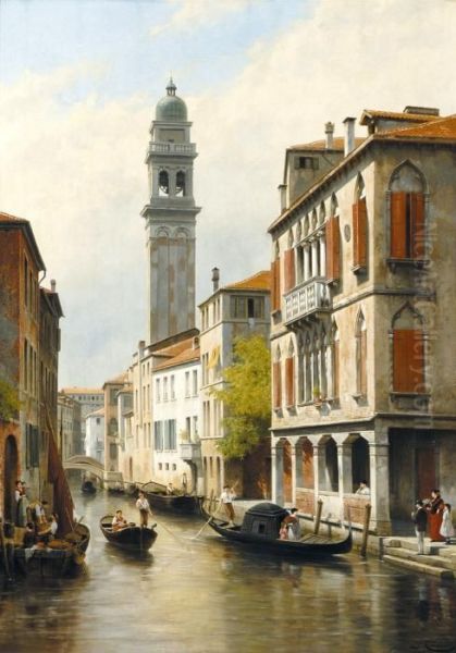 Une Vue A Venise, Sangiorgio Dei Greci Oil Painting by Jacques Carabain