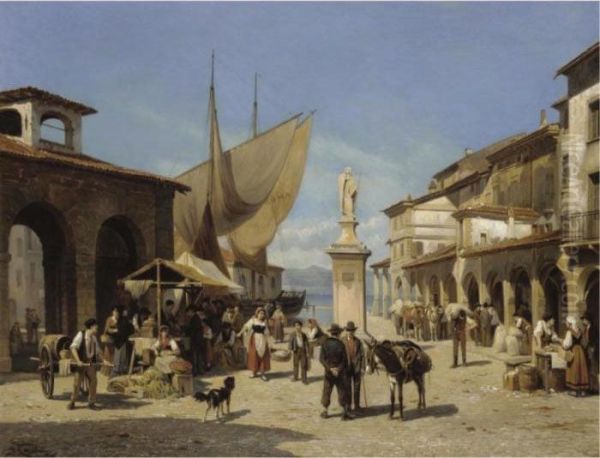 Desenzano, Lake Garda Oil Painting by Jacques Carabain