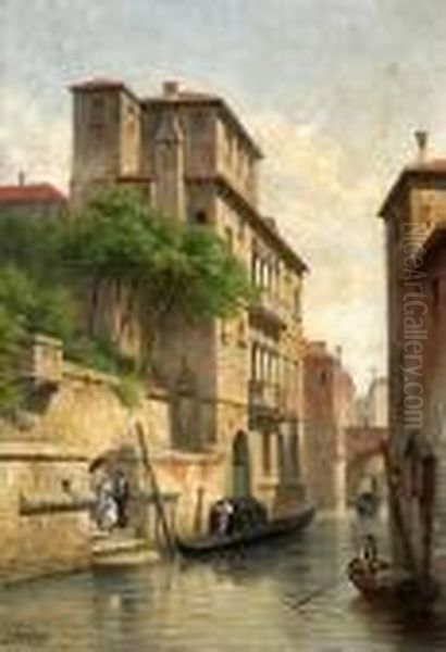 A View Of The Palazzo Soranzo-van Axel, Venice Oil Painting by Jacques Carabain