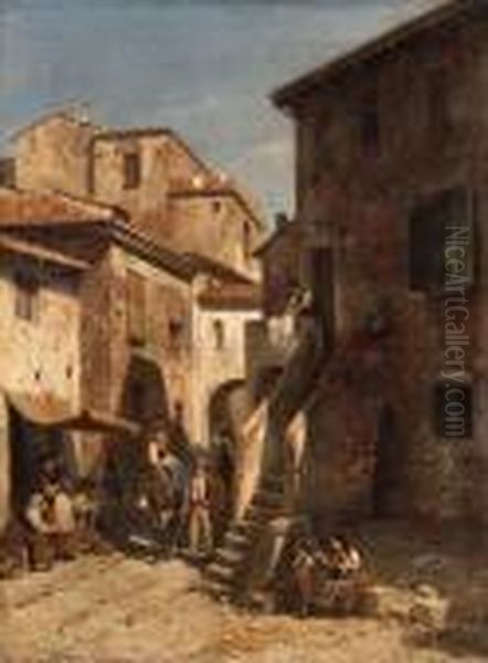 The Village Oil Painting by Jacques Carabain