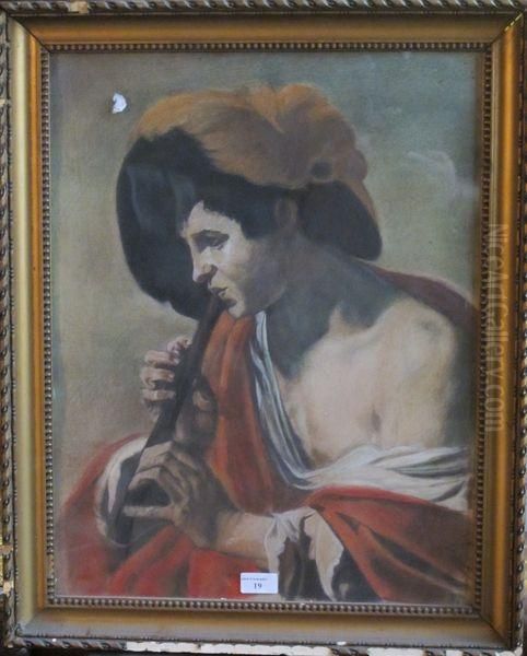 Berger Joueur De Flute Oil Painting by Michelangelo Merisi Da Caravaggio