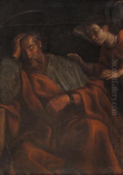 Sanpietro E L'angelo Oil Painting by Michelangelo Merisi Da Caravaggio