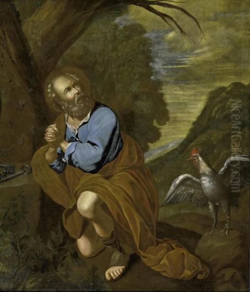 Saint Peter With A Shrillrooster Oil Painting by Michelangelo Merisi Da Caravaggio