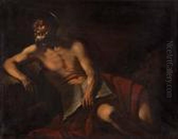 Der Hl. Hieronymus Mit Dem Lowen Oil Painting by Michelangelo Merisi Da Caravaggio