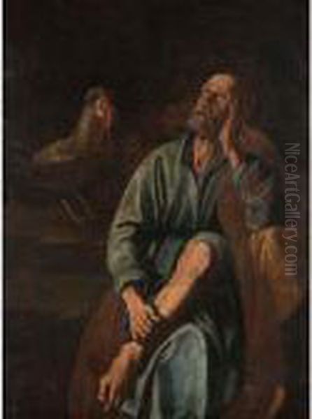 San Pietro Penitente Oil Painting by Michelangelo Merisi Da Caravaggio