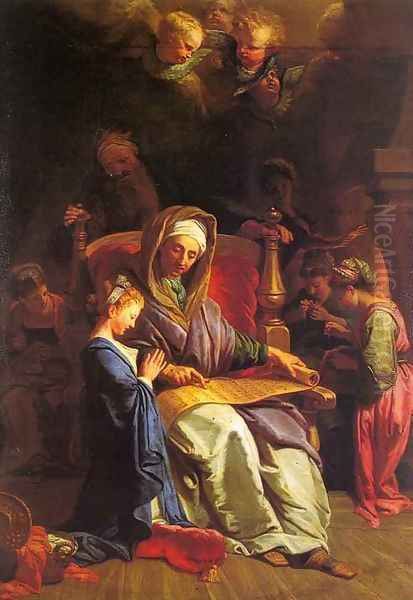 The Education of the Virgin Oil Painting by Jean-baptiste Jouvenet