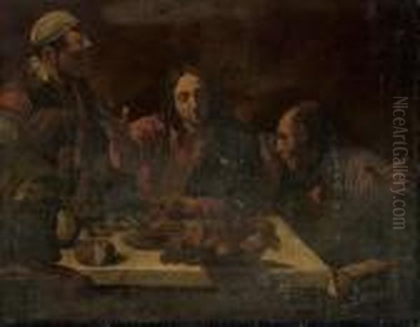 The Supper At Emmaus Oil Painting by Michelangelo Merisi Da Caravaggio