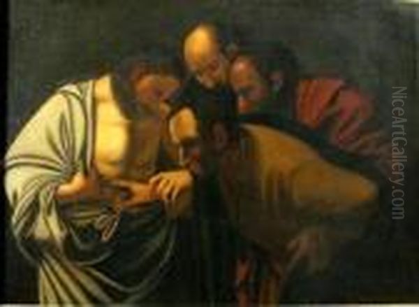 The Incredulity Of Saint Thomas Oil Painting by Michelangelo Merisi Da Caravaggio