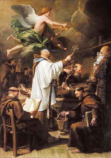 The Death of St Francis Oil Painting by Jean-baptiste Jouvenet