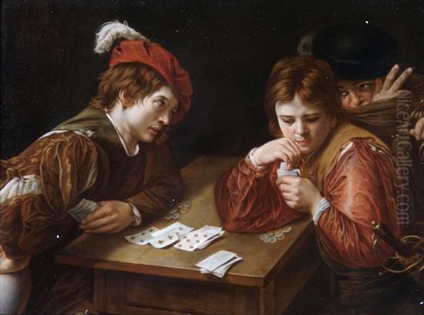 The Card Players Oil Painting by Michelangelo Merisi Da Caravaggio