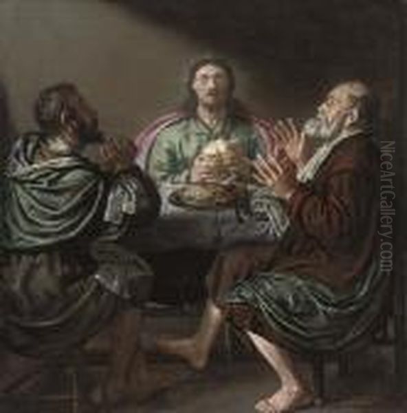 The Supper At Emmaus Oil Painting by Michelangelo Merisi Da Caravaggio