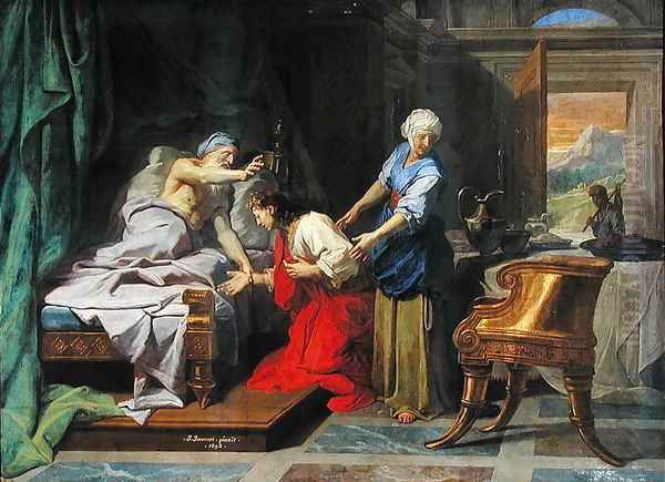 Isaac Blessing Jacob Oil Painting by Jean-baptiste Jouvenet