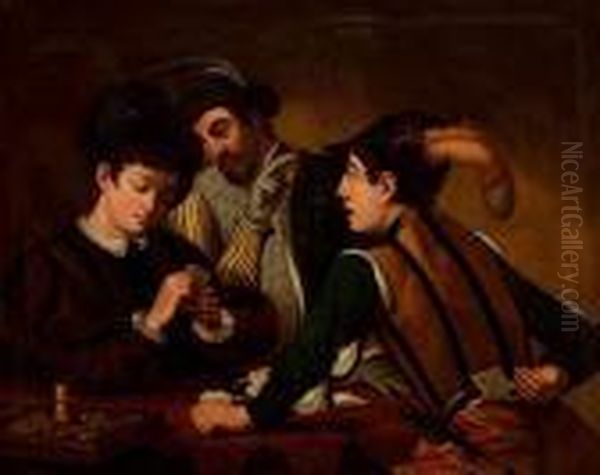 Les Tricheurs Oil Painting by Michelangelo Merisi Da Caravaggio