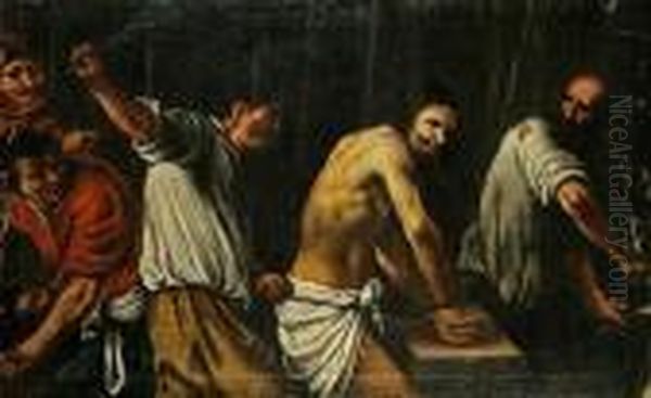 The Flagellation Of Christ Oil Painting by Michelangelo Merisi Da Caravaggio