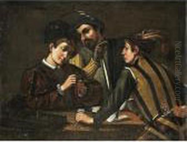 The Card Players Oil Painting by Michelangelo Merisi Da Caravaggio