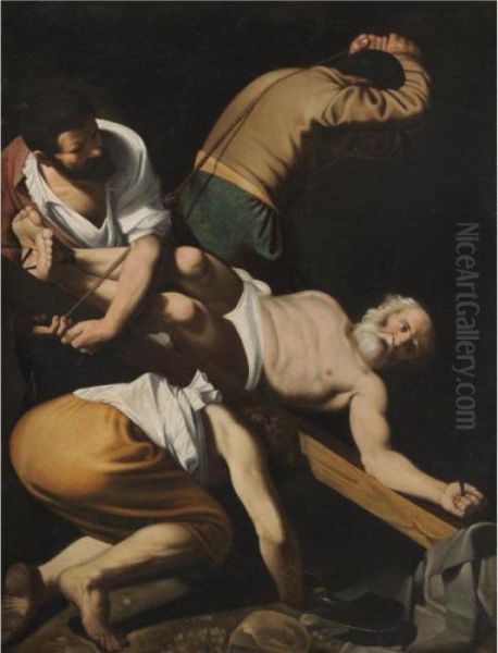 The Crucifixion Of Saint Peter Oil Painting by Michelangelo Merisi Da Caravaggio