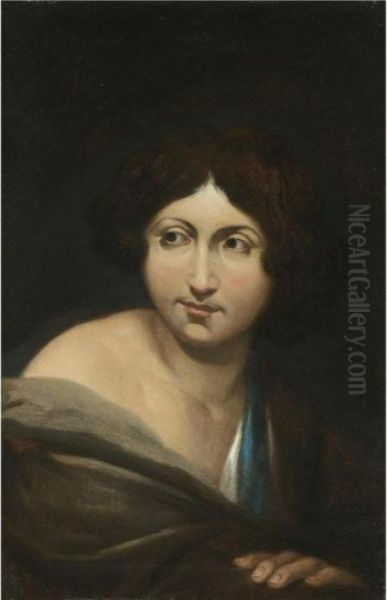 Portrait Of A Young Man, Half Length Oil Painting by Michelangelo Merisi Da Caravaggio