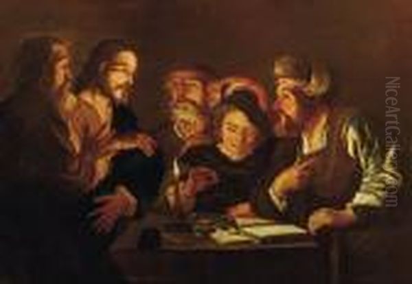 La Vocazione Di Matteo Oil Painting by Michelangelo Merisi Da Caravaggio