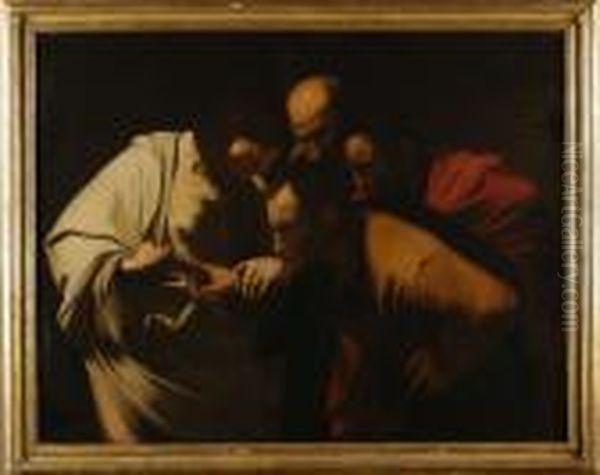 L'incredulita Di San Tommaso Oil Painting by Michelangelo Merisi Da Caravaggio