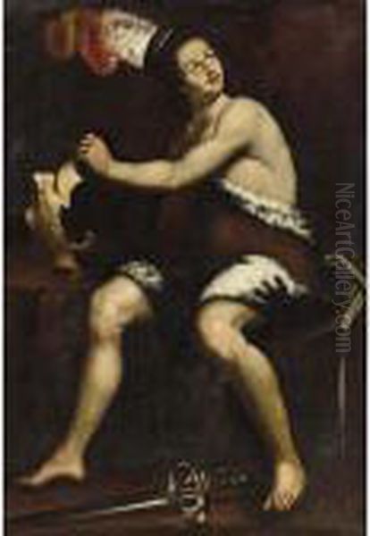 David With The Head Of Goliath Oil Painting by Michelangelo Merisi Da Caravaggio