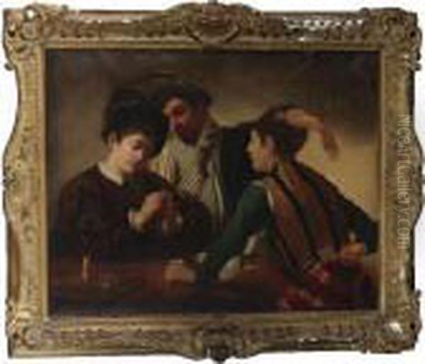 The Cardsharps Oil Painting by Michelangelo Merisi Da Caravaggio