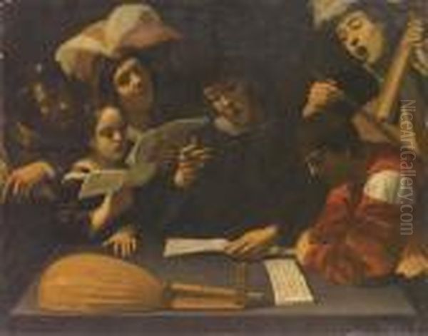 Concerto Da Camera Oil Painting by Michelangelo Merisi Da Caravaggio