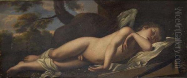 Cupid Sleeping Oil Painting by Michelangelo Merisi Da Caravaggio