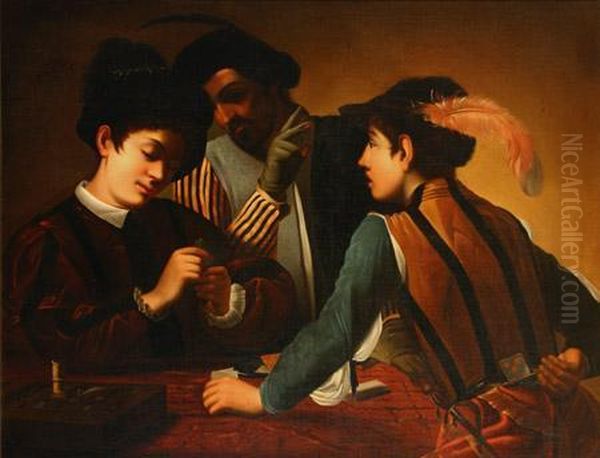 The Card Players Oil Painting by Michelangelo Merisi Da Caravaggio