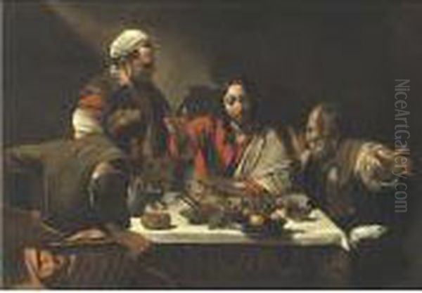 The Supper At Emmaus Oil Painting by Michelangelo Merisi Da Caravaggio