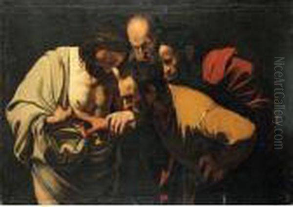 Incredulita' Di San Tommaso Oil Painting by Michelangelo Merisi Da Caravaggio