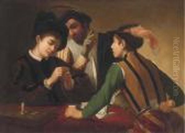 The Cardsharps Oil Painting by Michelangelo Merisi Da Caravaggio