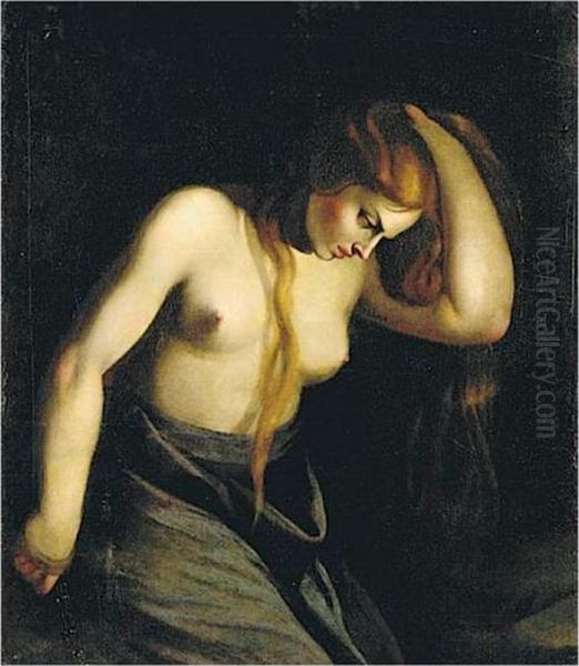 Penitent Magdalene Oil Painting by Michelangelo Merisi Da Caravaggio