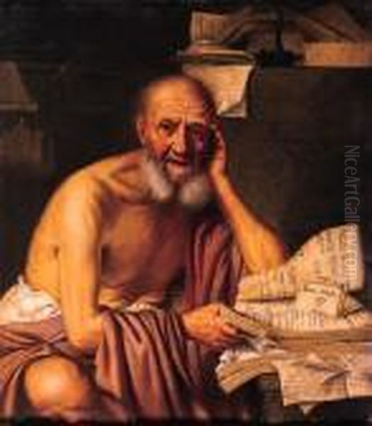 Socrates Oil Painting by Michelangelo Merisi Da Caravaggio