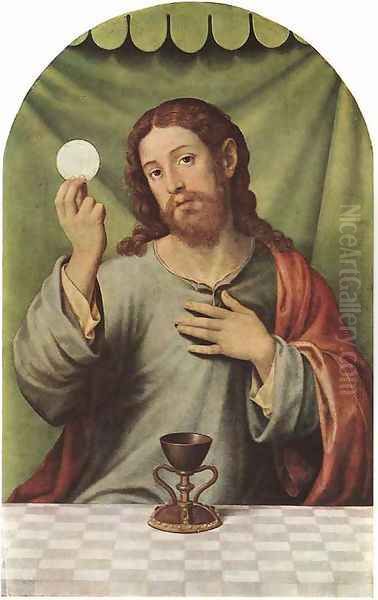 Christ with the Chalice Oil Painting by Juan De (Vicente) Juanes (Masip)