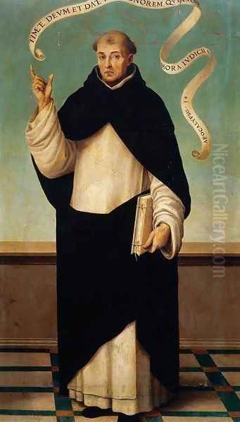 St Vincent Ferrer 1445-50 Oil Painting by Juan De (Vicente) Juanes (Masip)