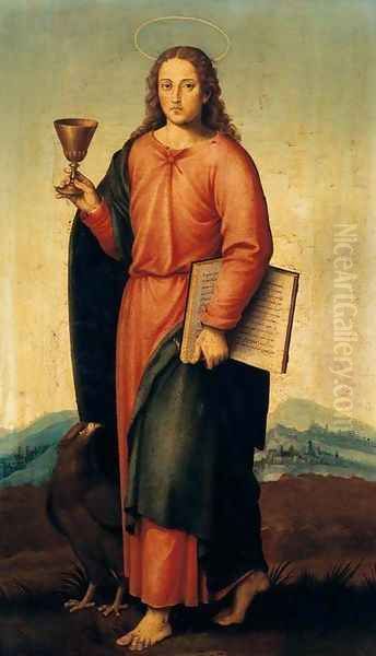 St John the Evangelist 1445-50 Oil Painting by Juan De (Vicente) Juanes (Masip)