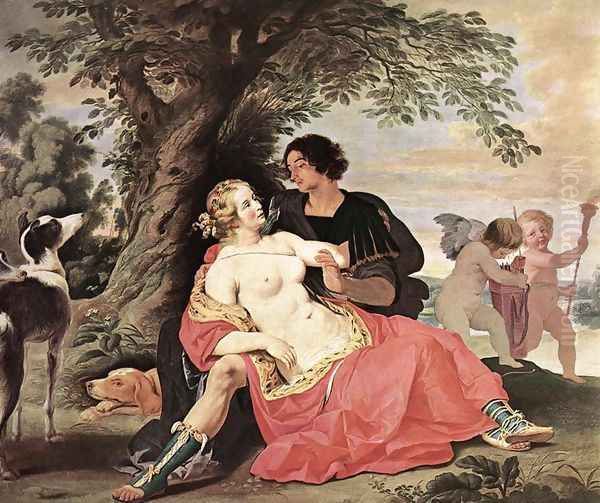 Venus and Adonis Oil Painting by Abraham Janssens