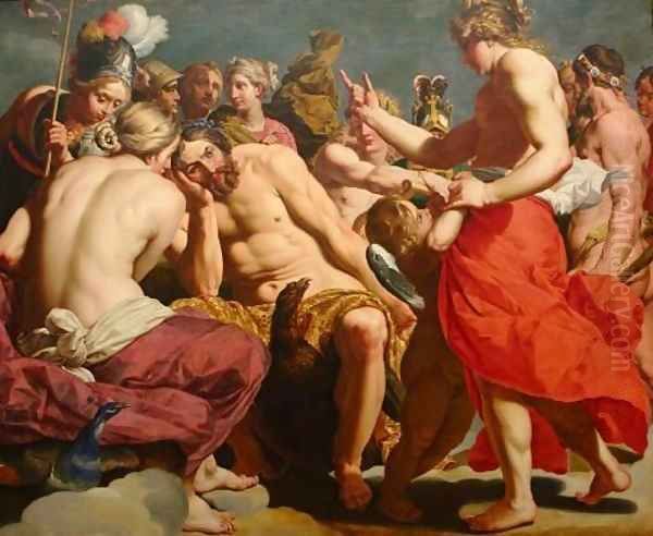 Jupiter Rebuked by Venus Oil Painting by Abraham Janssens