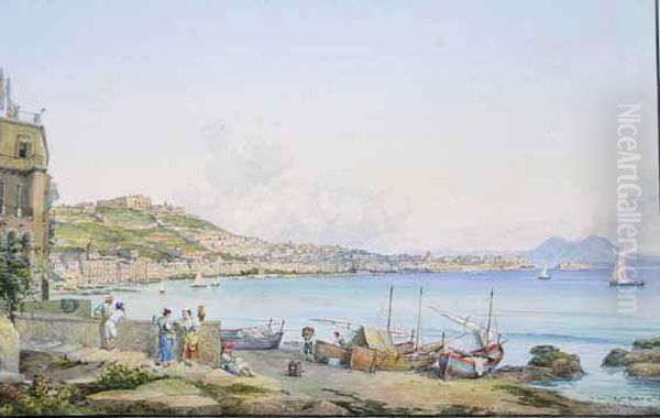 Baie De Naples Oil Painting by Consalvo Carelli