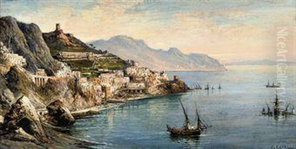 Amalfi Oil Painting by Consalvo Carelli