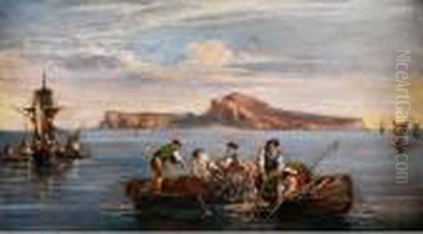 Fischer Vor Capri Oil Painting by Consalvo Carelli