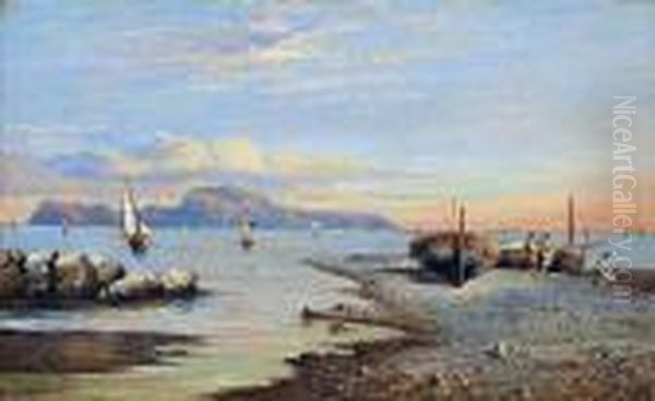 Fischerboote Auf Capri Oil Painting by Consalvo Carelli