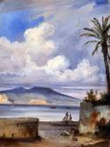 Golfo Di Napoli Oil Painting by Consalvo Carelli