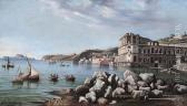 Naples Oil Painting by Consalvo Carelli