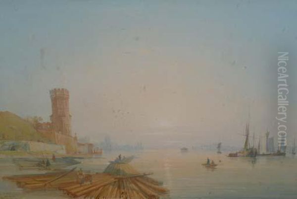 Le Port Oil Painting by Consalvo Carelli