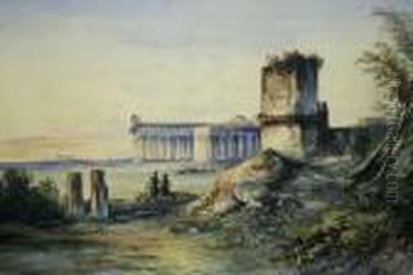 Paestum Oil Painting by Consalvo Carelli