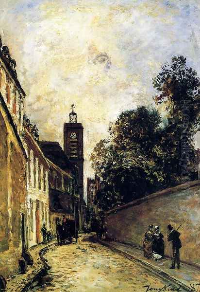 Rue De L Abbe De L Epee And The Church Of Saint James Oil Painting by Johan Barthold Jongkind