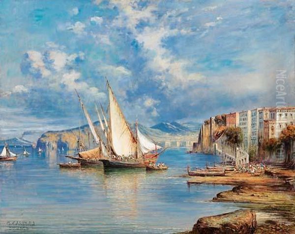 Sorrento Oil Painting by Consalvo Carelli